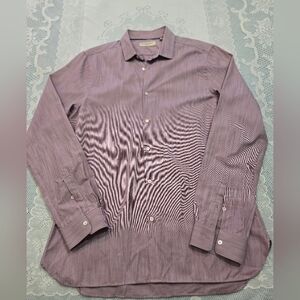Burberry Purple Dress Shirt Classic Style 100% Cotton 16/41